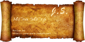Jóna Sára névjegykártya