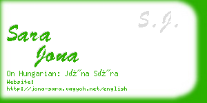 sara jona business card